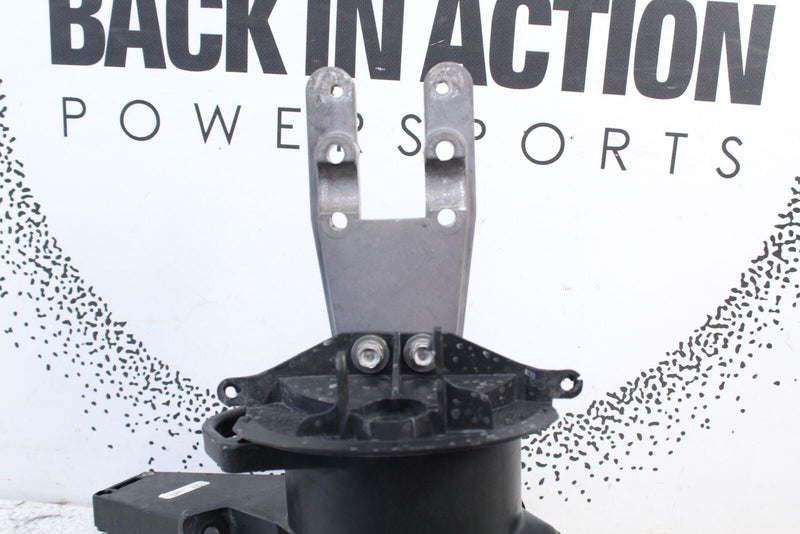 Gray and black mechanical assembly of Sea-Doo GTI steering column stem post handle