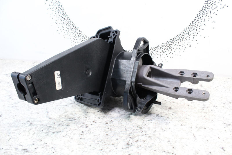 Black and gray plastic mounting bracket for Sea-Doo GTI steering column stem post