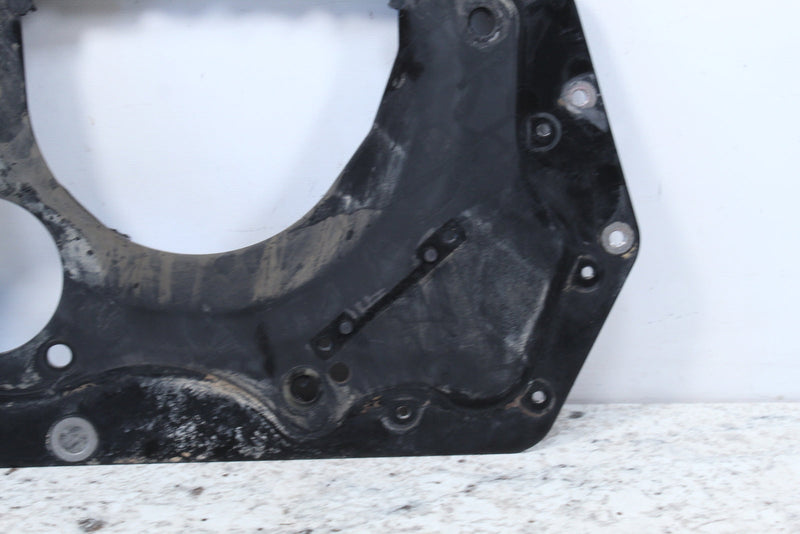 Black metal mounting plate.