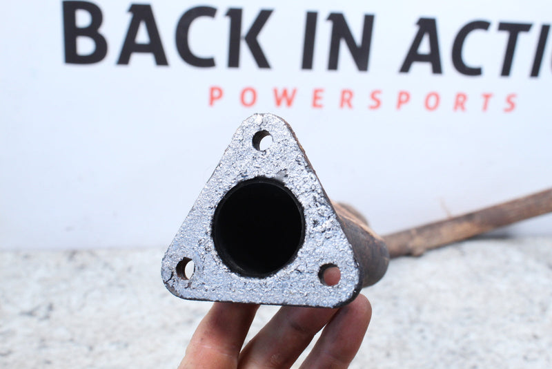 Triangular exhaust flange.