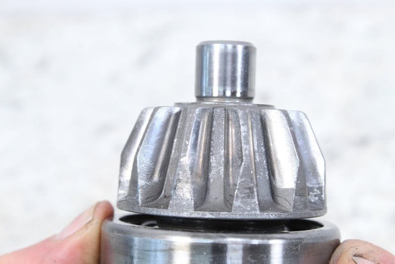 Shiny metal bevel gear.