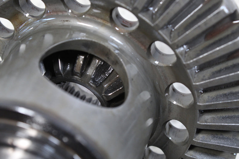 Shiny metal differential gear.