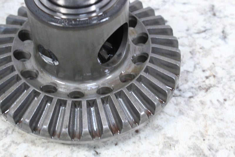 Shiny metal differential gear.