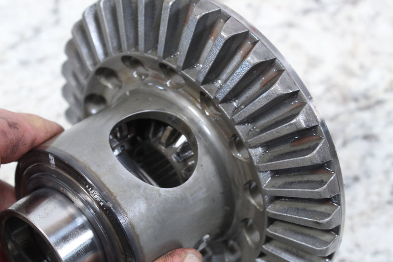 Shiny metal bevel gear.