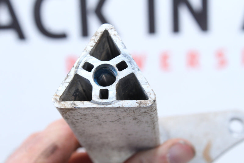 Triangular aluminum extrusion.