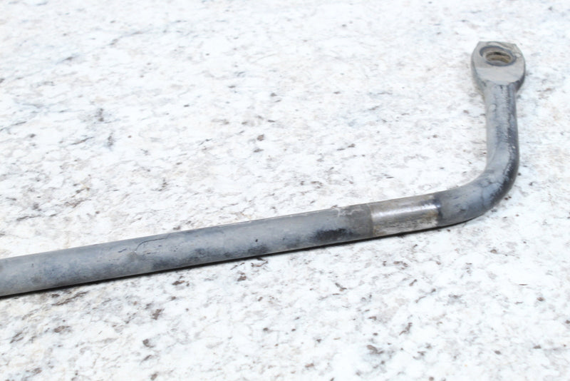 Bent metal rod with threaded end.