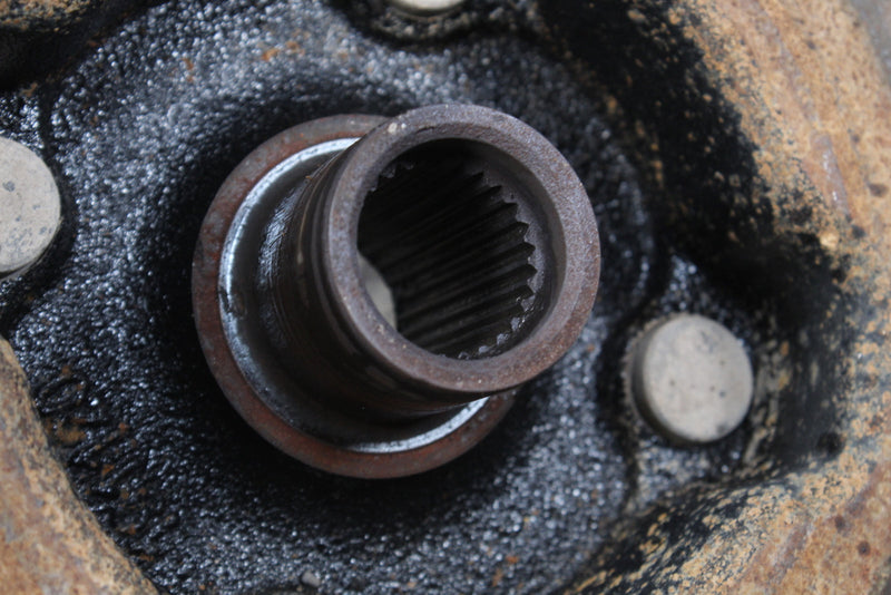 Metal splined shaft.