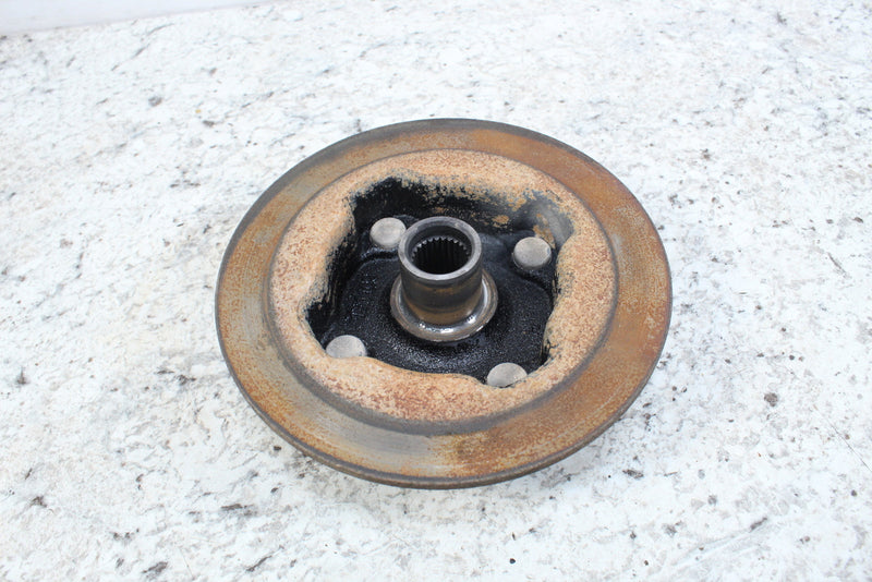 Rusty, used brake drum.